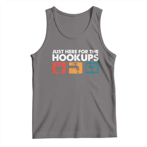 Camping RV Tank Top Funny Just Here for The Hookups Caravan Motorhome TS10 Deep Heather Print Your Wear