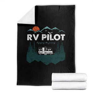 RV Pilot Camping Throw Blanket Retro Motorhome Travel Vacation Gift TS10 Black Print Your Wear