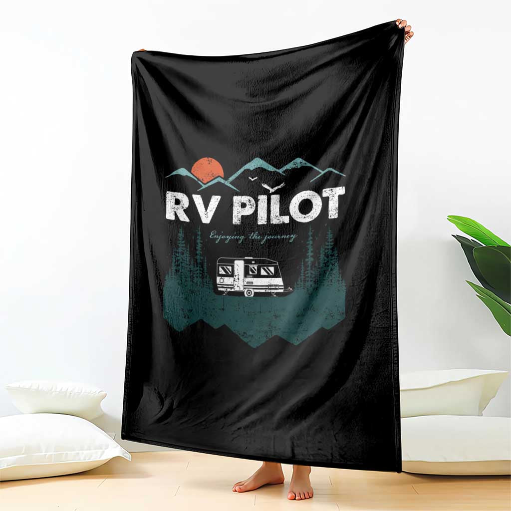 RV Pilot Camping Throw Blanket Retro Motorhome Travel Vacation Gift TS10 Print Your Wear