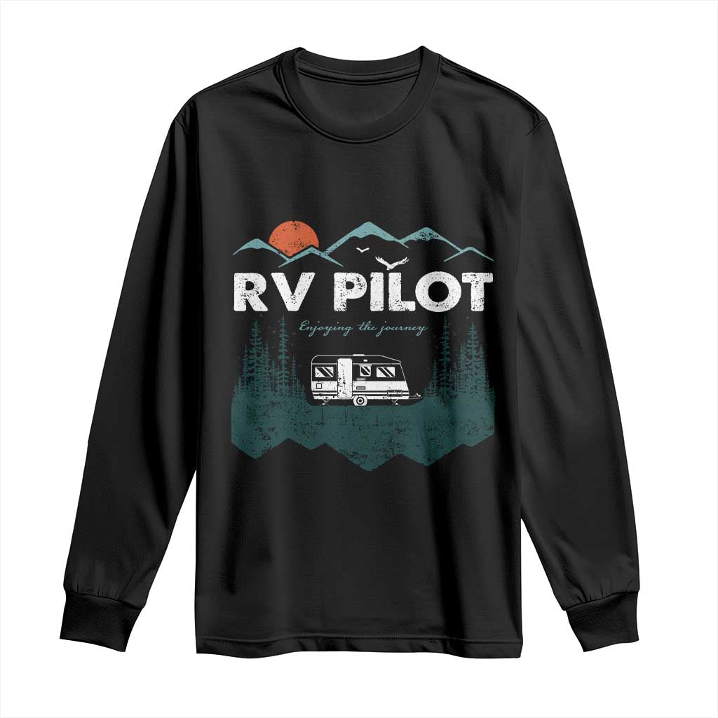 RV Pilot Camping Long Sleeve Shirt Retro Motorhome Travel Vacation Gift TS10 Black Print Your Wear
