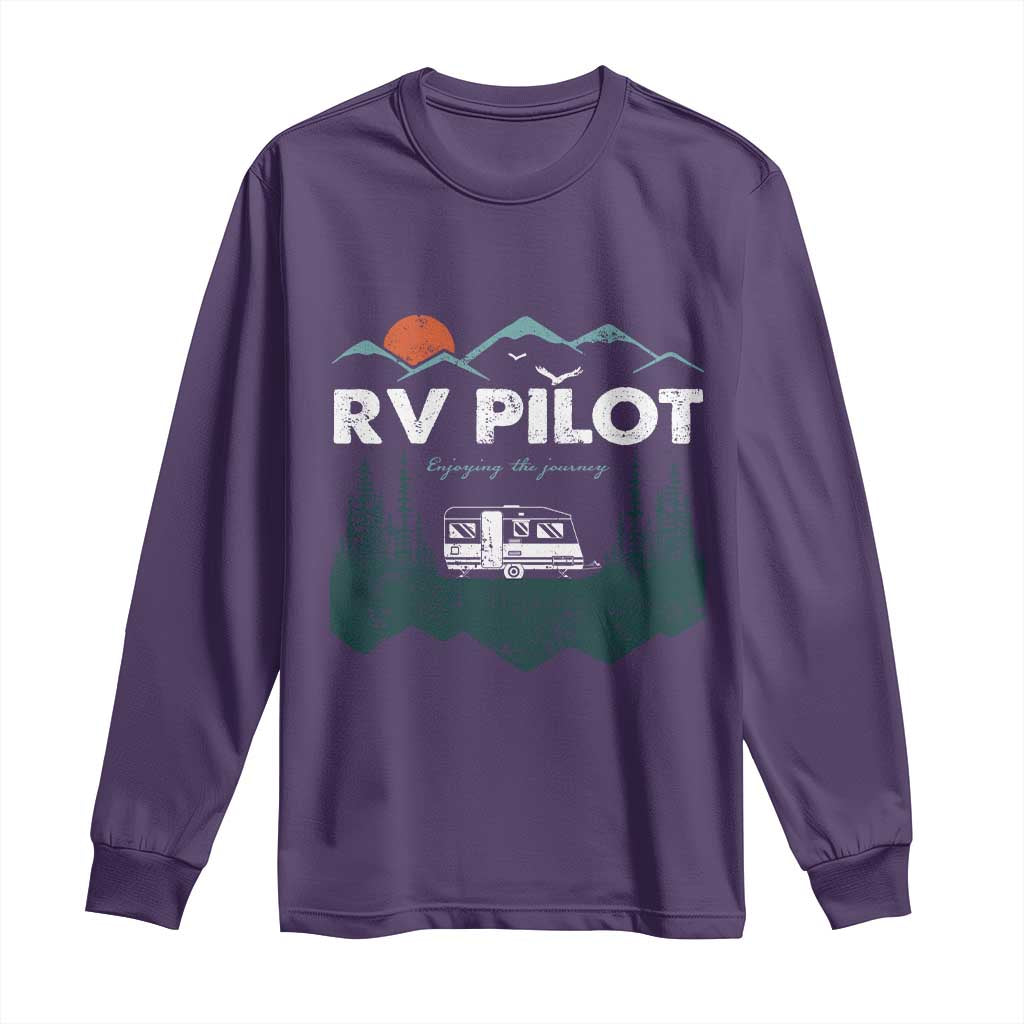 RV Pilot Camping Long Sleeve Shirt Retro Motorhome Travel Vacation Gift TS10 Purple Print Your Wear