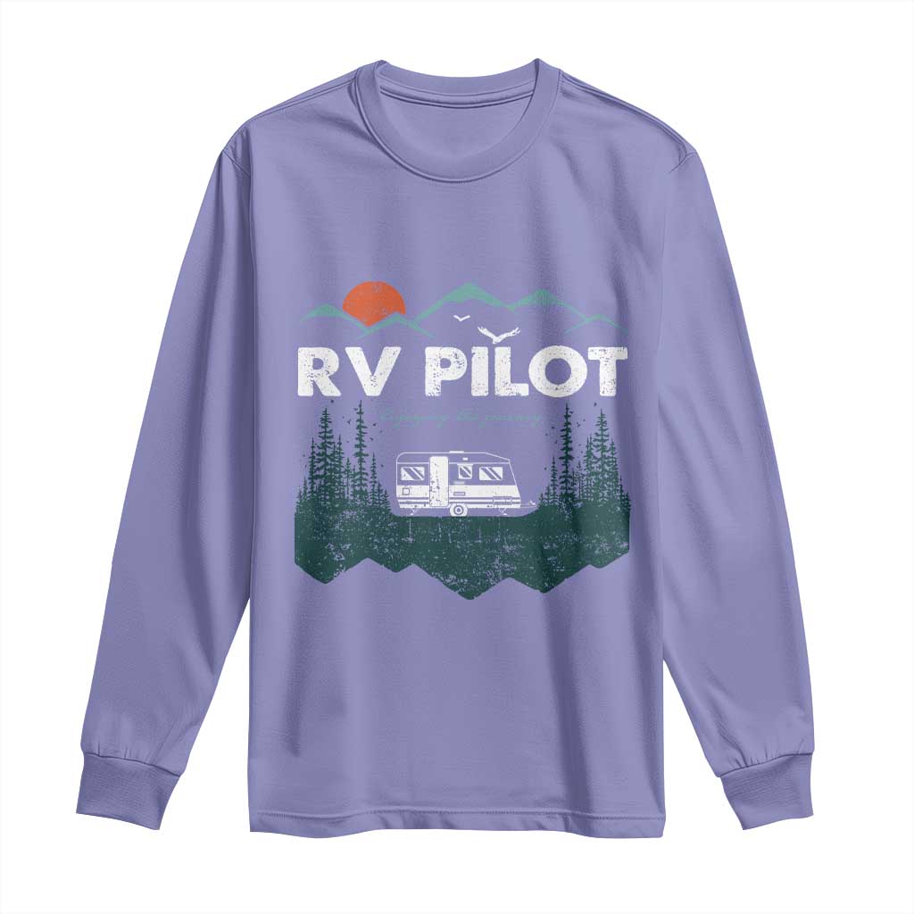 RV Pilot Camping Long Sleeve Shirt Retro Motorhome Travel Vacation Gift TS10 Violet Print Your Wear