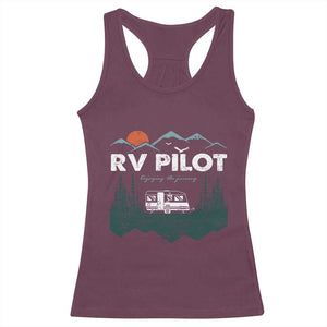 RV Pilot Camping Racerback Tank Top Retro Motorhome Travel Vacation Gift TS10 Maroon Print Your Wear
