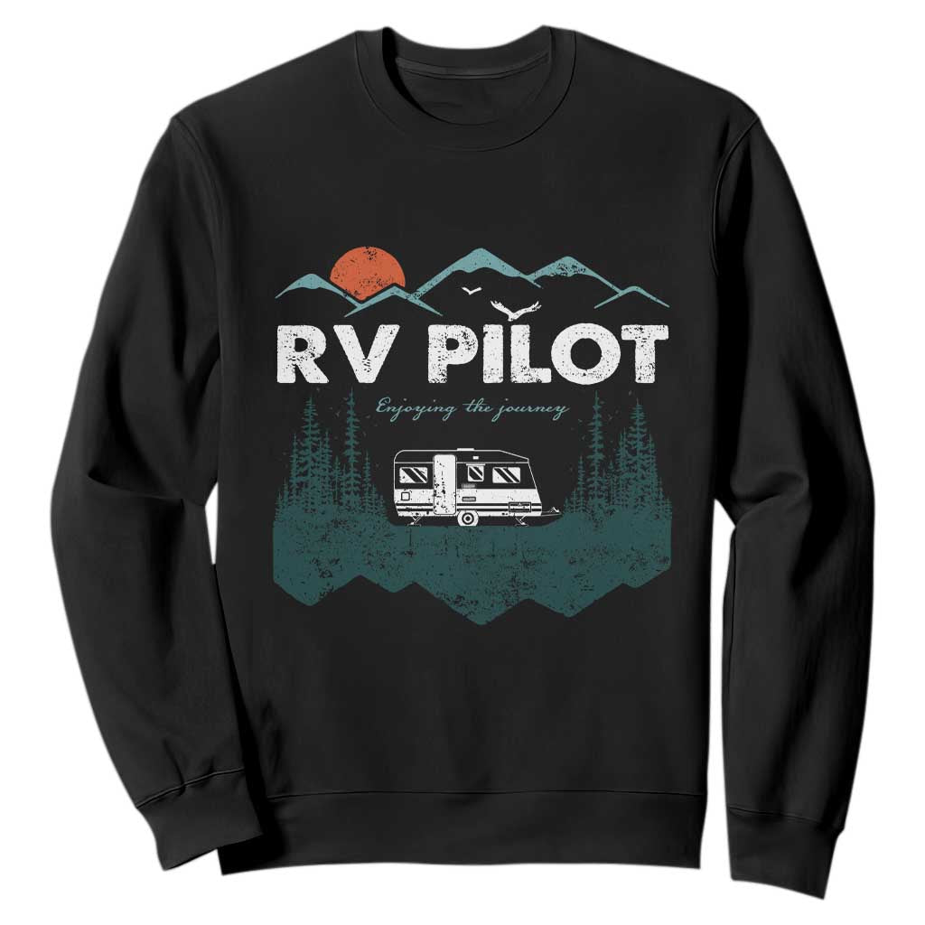 RV Pilot Camping Sweatshirt Retro Motorhome Travel Vacation Gift TS10 Black Print Your Wear