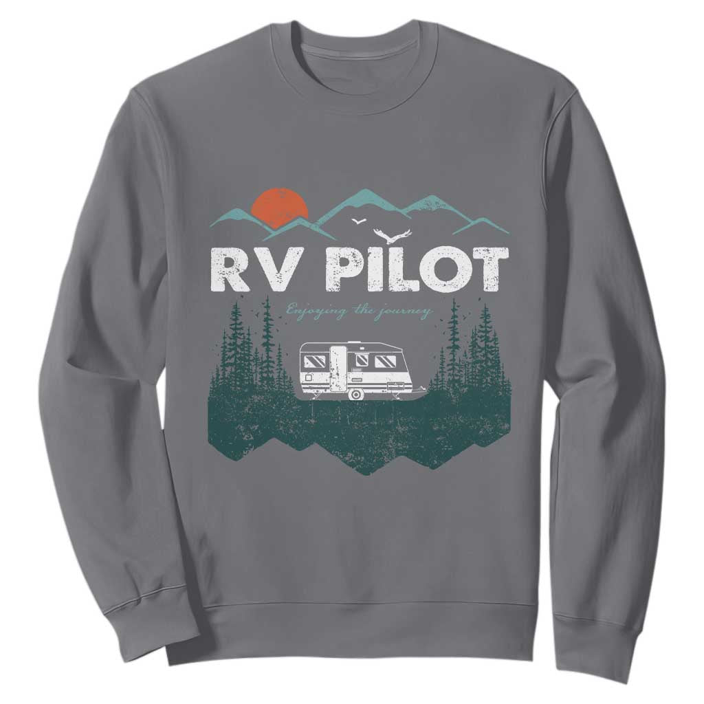 RV Pilot Camping Sweatshirt Retro Motorhome Travel Vacation Gift TS10 Charcoal Print Your Wear