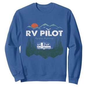 RV Pilot Camping Sweatshirt Retro Motorhome Travel Vacation Gift TS10 Royal Blue Print Your Wear