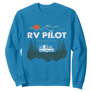 RV Pilot Camping Sweatshirt Retro Motorhome Travel Vacation Gift TS10 Sapphire Print Your Wear
