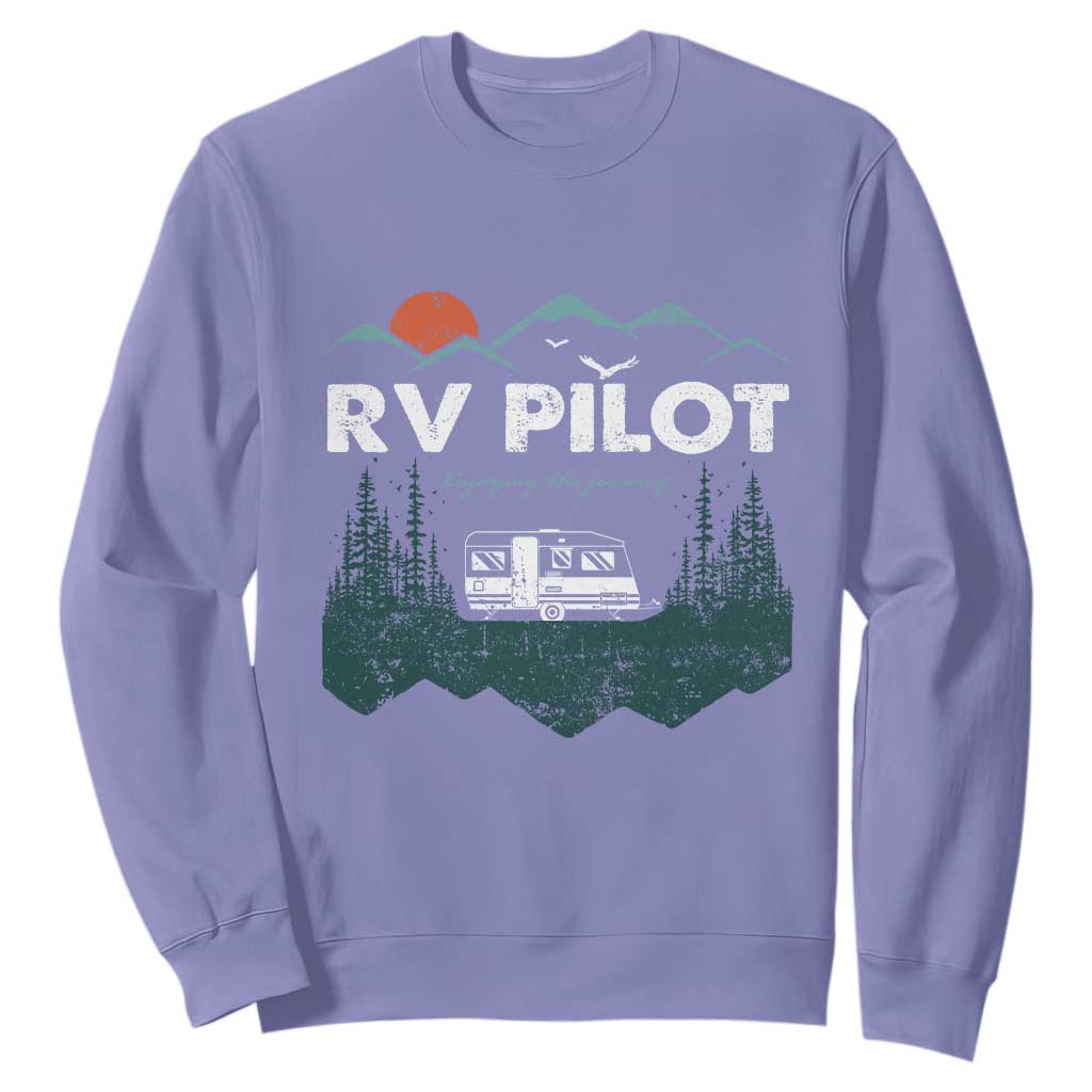 RV Pilot Camping Sweatshirt Retro Motorhome Travel Vacation Gift TS10 Violet Print Your Wear