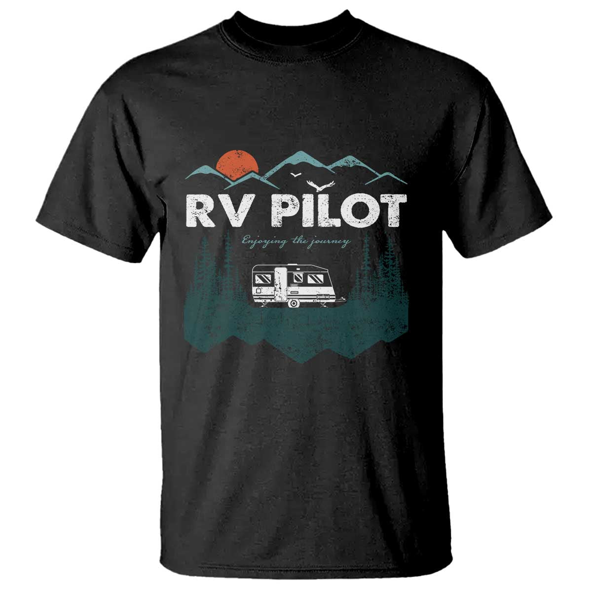 RV Pilot Camping T Shirt Retro Motorhome Travel Vacation Gift TS10 Black Print Your Wear