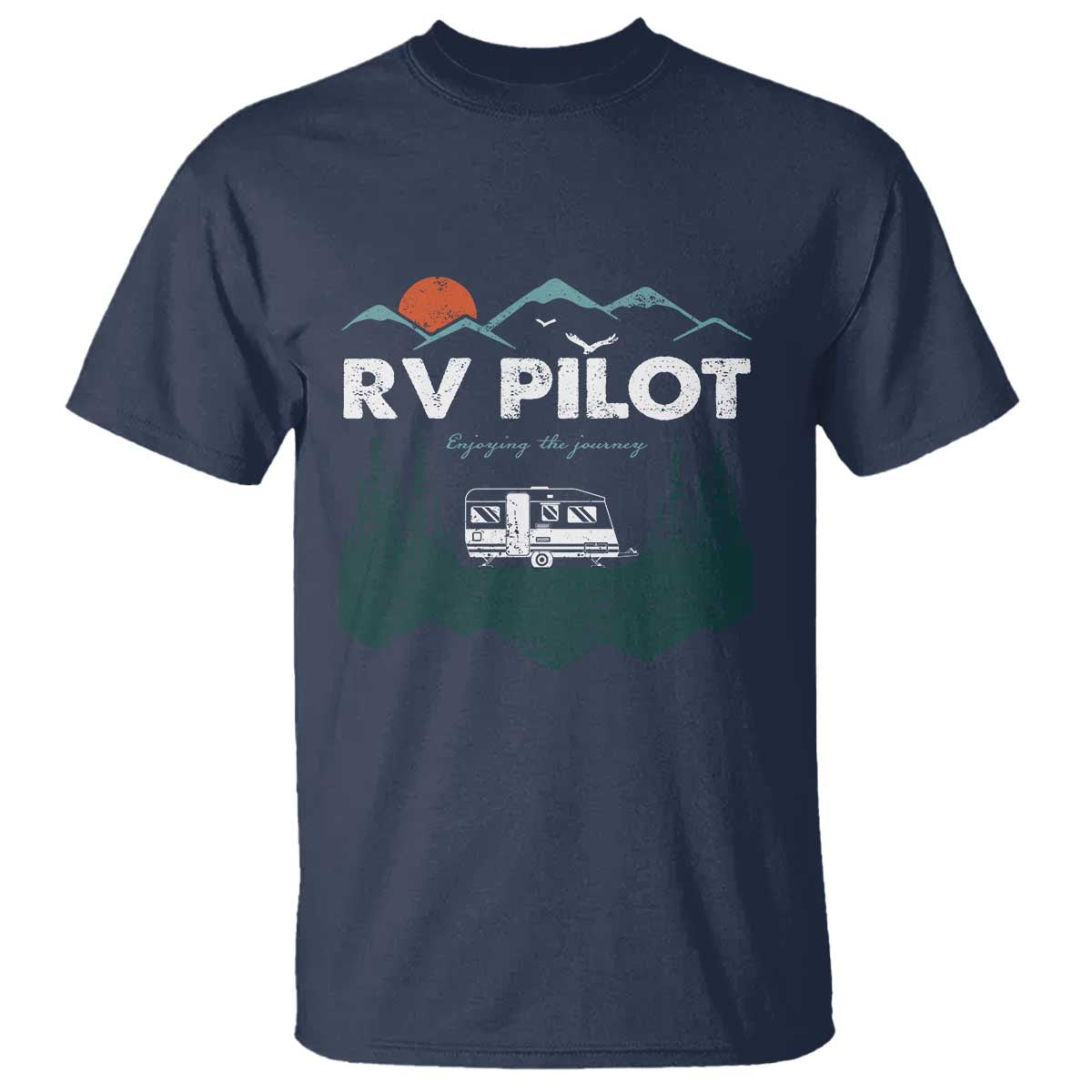 RV Pilot Camping T Shirt Retro Motorhome Travel Vacation Gift TS10 Navy Print Your Wear