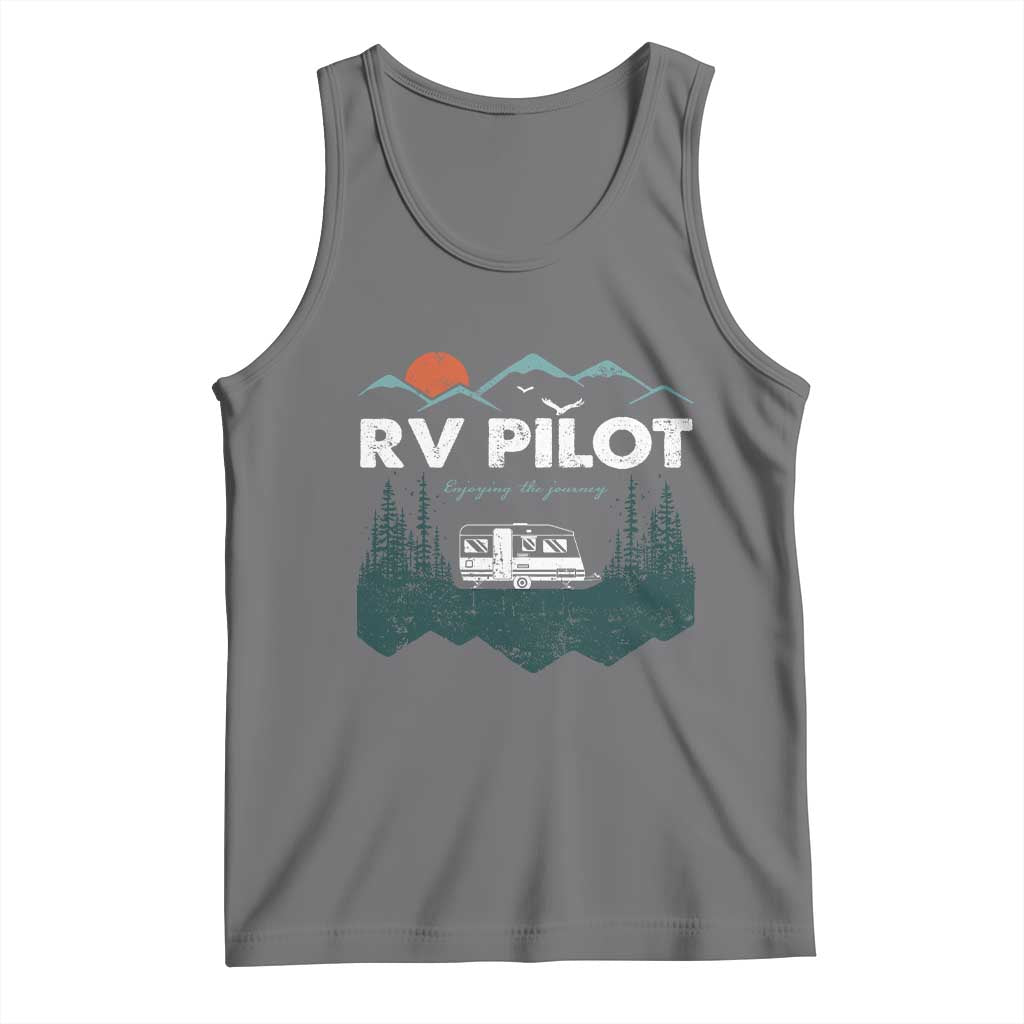 RV Pilot Camping Tank Top Retro Motorhome Travel Vacation Gift TS10 Black Heather Print Your Wear