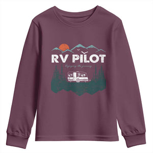 RV Pilot Camping Youth Sweatshirt Retro Motorhome Travel Vacation Gift TS10 Maroon Print Your Wear