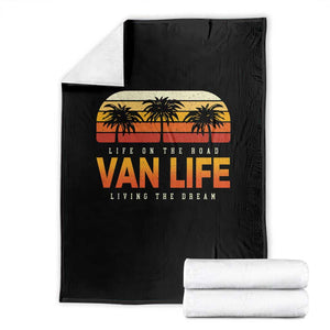 Van Life Throw Blanket Retro Camping RV Motorhome Travel Vacation Gift TS10 Black Print Your Wear