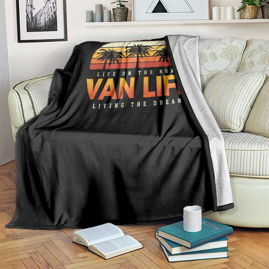 Van Life Throw Blanket Retro Camping RV Motorhome Travel Vacation Gift TS10 Print Your Wear