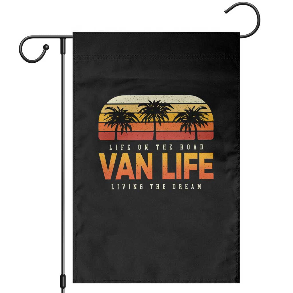 Van Life Garden Flag Retro Camping RV Motorhome Travel Vacation Gift TS10 Black Print Your Wear
