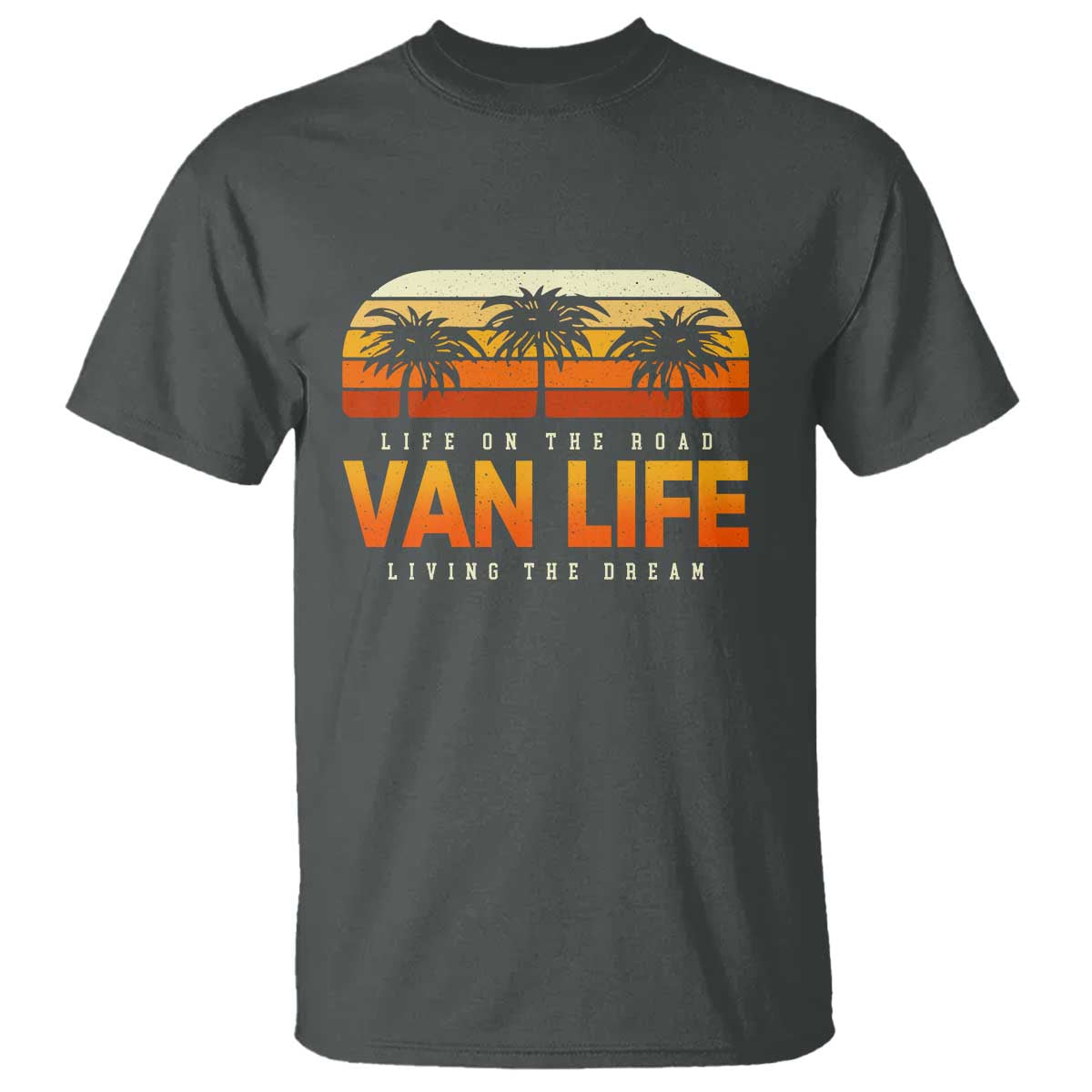 Van Life T Shirt Retro Camping RV Motorhome Travel Vacation Gift TS10 Dark Heather Print Your Wear