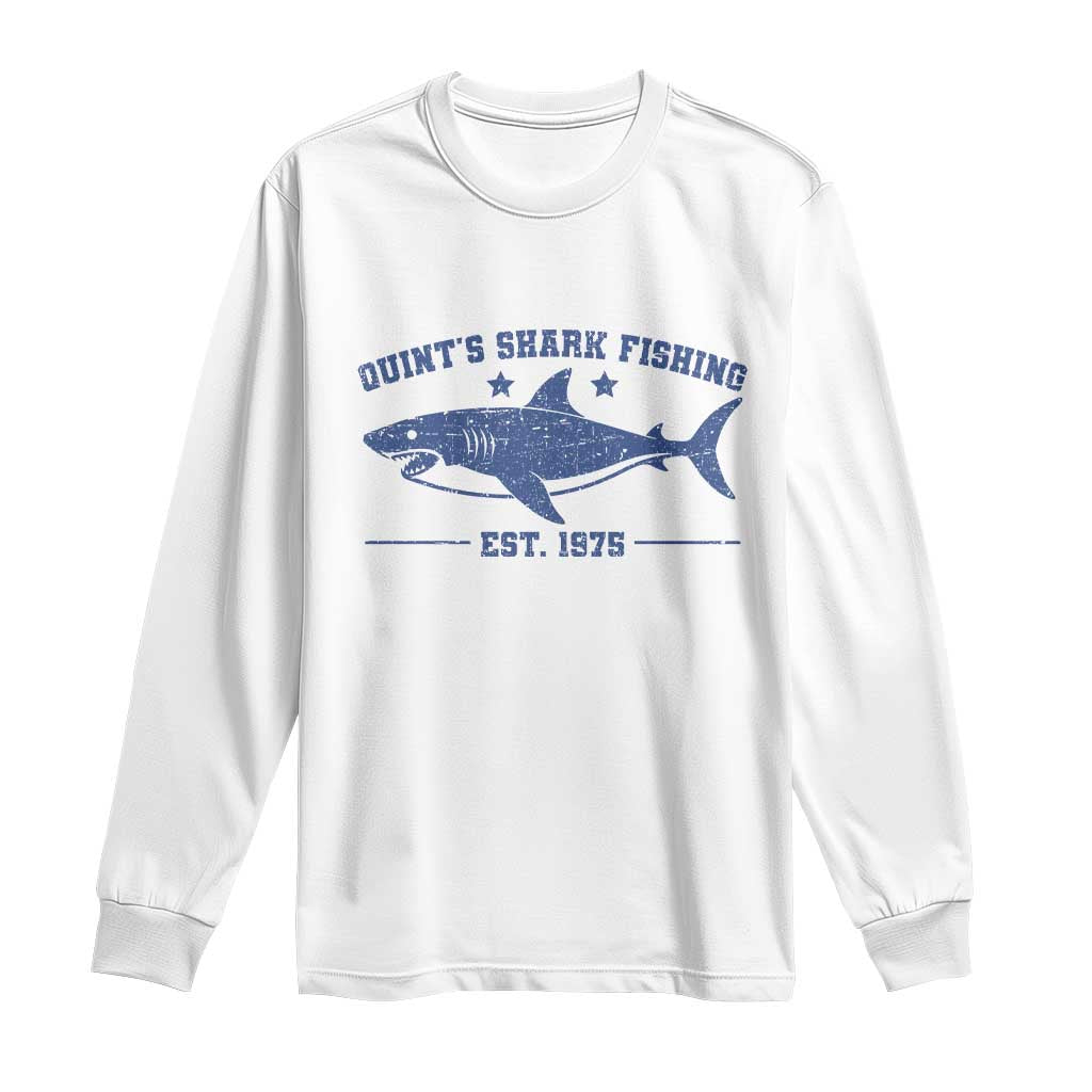 Retro Fisher Birthday Long Sleeve Shirt Vintage Quints Shark Fishing 1975 TS10 White Print Your Wear