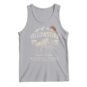 Vintage Yellowstone National Park Tank Top Retro Bison Nature Wildlife Forest TS10 Athletic Heather Print Your Wear