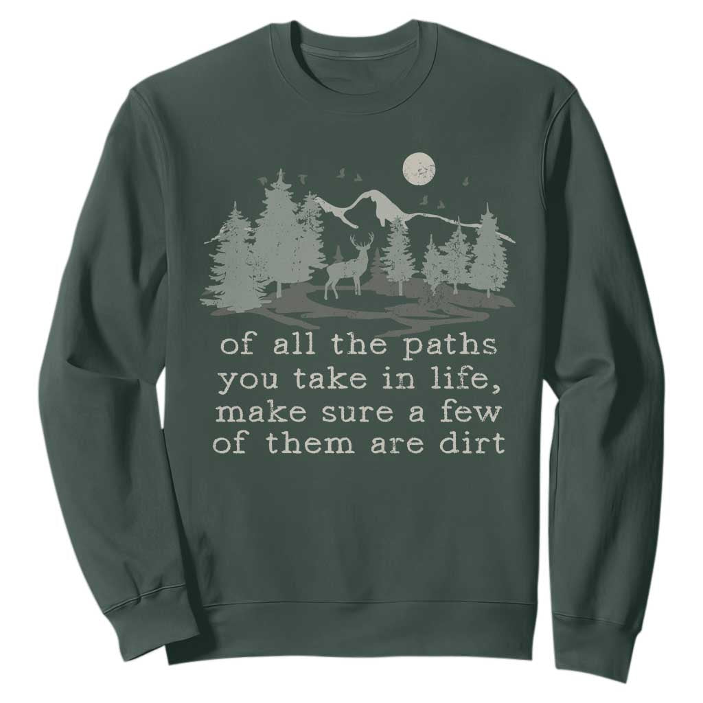 Retro Nature Wildlife Outdoor Sweatshirt Camping Forest Hiking Vintage TS10 Dark Forest Green Print Your Wear