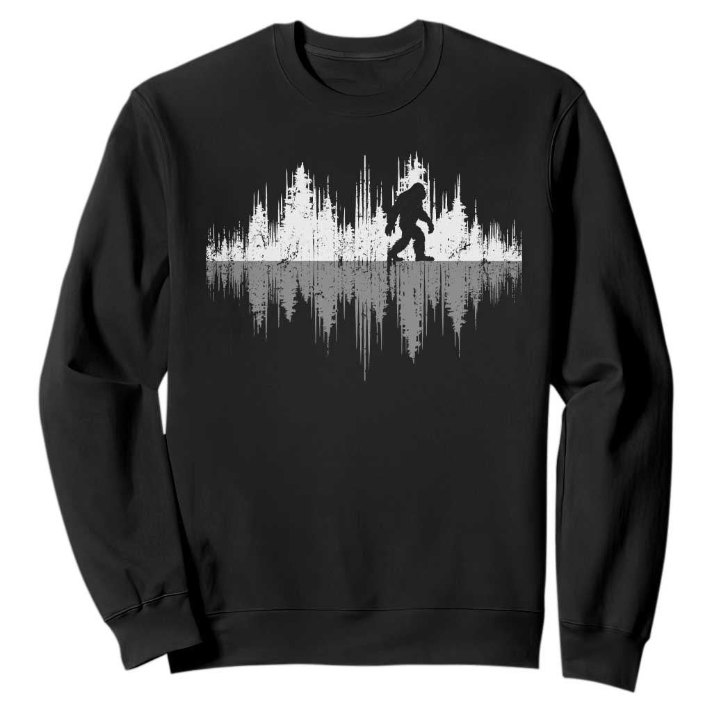 Bigfoot In The Forest Sweatshirt Sasquatch Trees Reflection Wildlife Nature Outdoor Wild Retro TS10 Black Print Your Wear