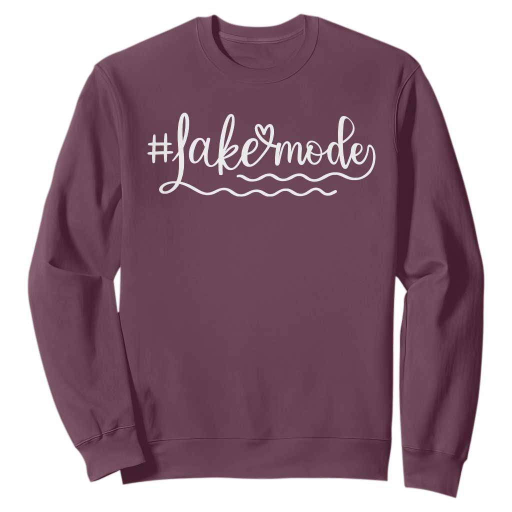 Lake Mode Sweatshirt Summer Vacation Outdoor Camping TS10 Maroon Print Your Wear