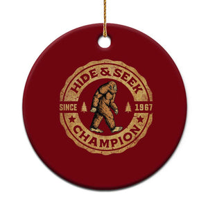 Retro Bigfoot Believer Ceramic Ornament Undefeated Sasquatch Hide And Seek Cryptozoology TS10 1pc Red Print Your Wear