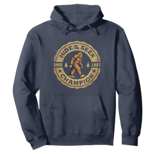 Retro Bigfoot Believer Hoodie Undefeated Sasquatch Hide And Seek Cryptozoology TS10 Navy Print Your Wear