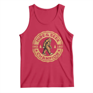 Retro Bigfoot Believer Tank Top Undefeated Sasquatch Hide And Seek Cryptozoology TS10 Red Print Your Wear