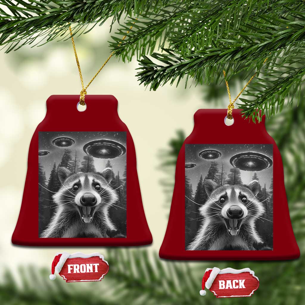 Racoon Meme Ceramic Ornament Selfie With Alien UFO TS10 Print Your Wear