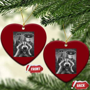 Racoon Meme Ceramic Ornament Selfie With Alien UFO TS10 Print Your Wear