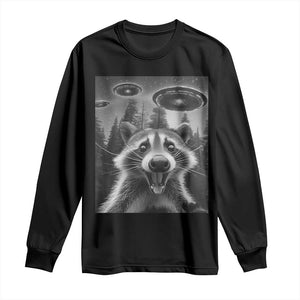 Racoon Meme Long Sleeve Shirt Selfie With Alien UFO TS10 Black Print Your Wear