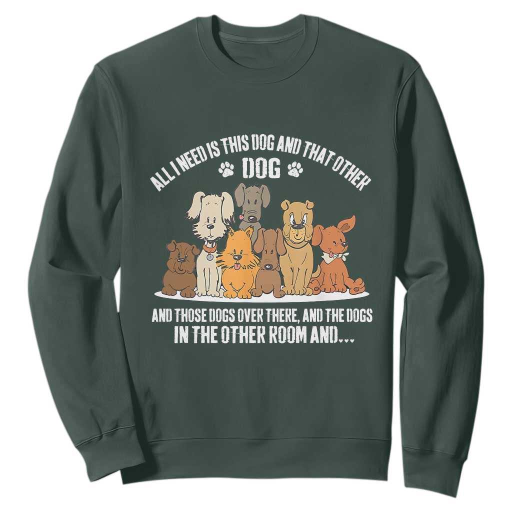 Funny Dog Lover Sweatshirt Fur Mama Dad Dog Rescue TS10 Dark Forest Green Print Your Wear