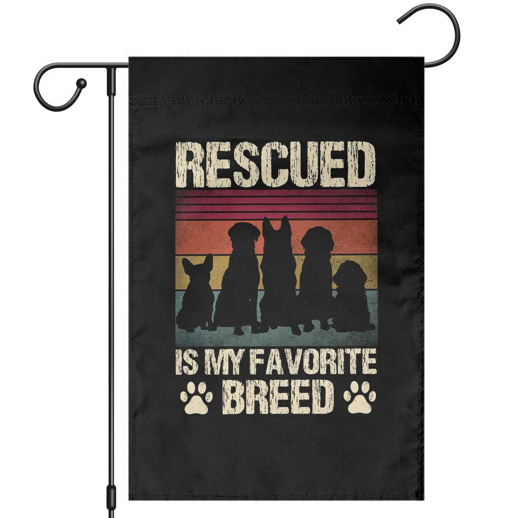 Rescued Is My Favorite Breed Garden Flag Adopt A Shelter Pet Cat Dog Adoption Animal Rescue TS10 Black Print Your Wear