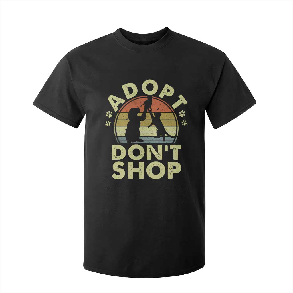 Adopt Dont Shop T Shirt For Kid Vintage Retro Cat Dog Rescue Animal Lovers Shelter Volunteer TS10 Black Print Your Wear