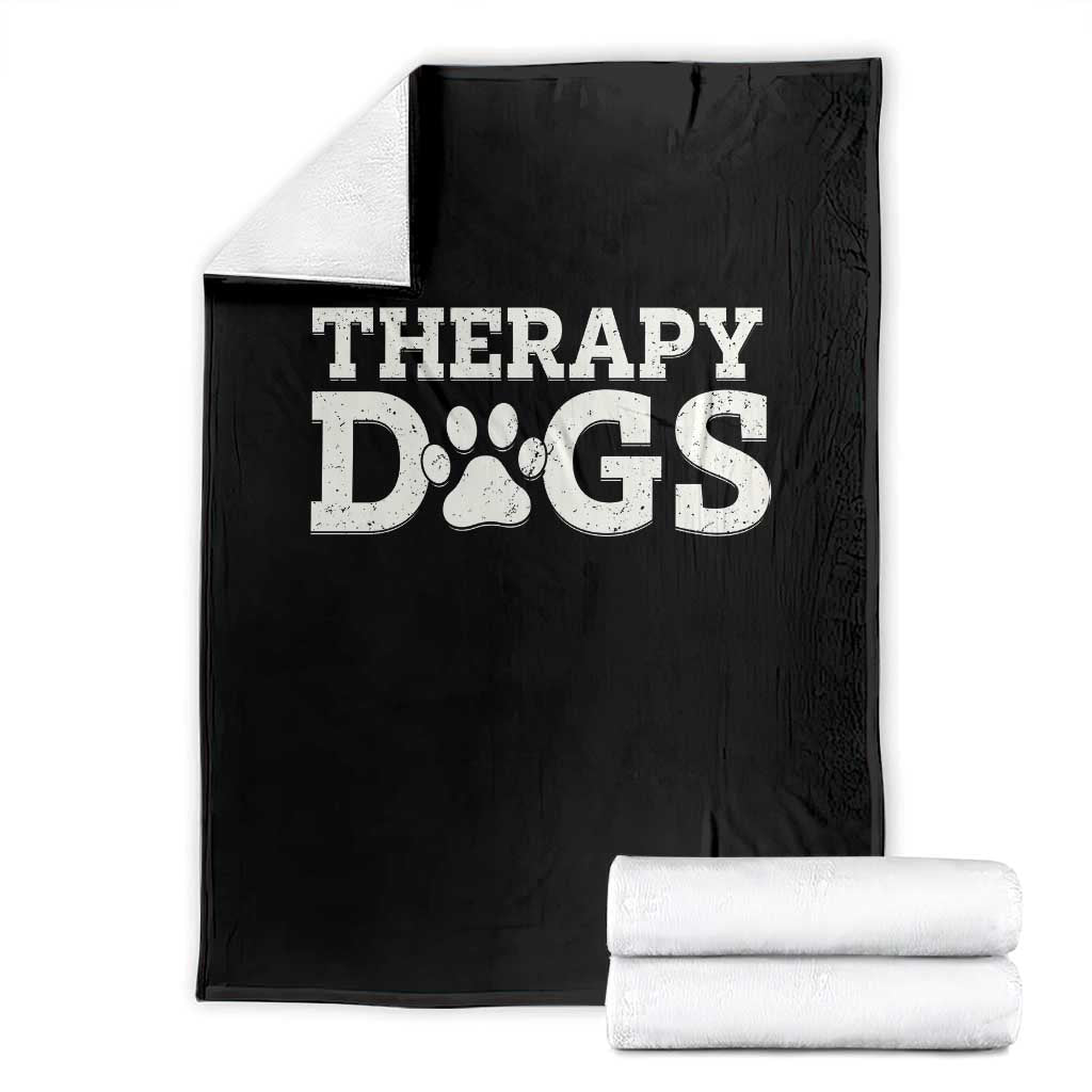 Therapy Dog Throw Blanket Classic Retro Varsity Vintage Pet Partners TS10 Black Print Your Wear