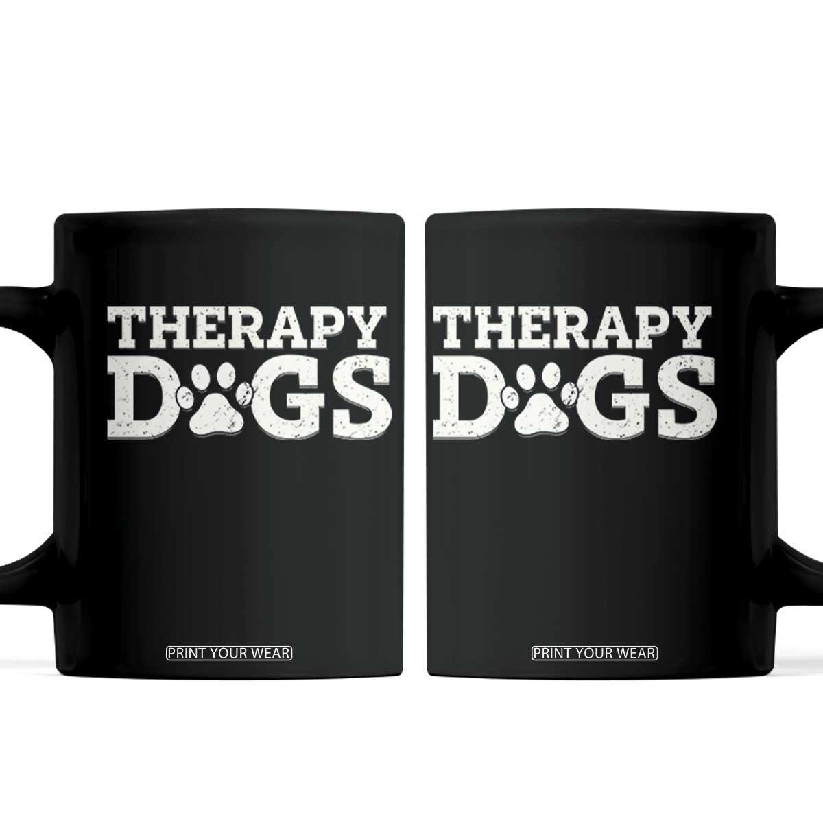 Therapy Dog Coffee Mug Classic Retro Varsity Vintage Pet Partners TS10 Black Print Your Wear