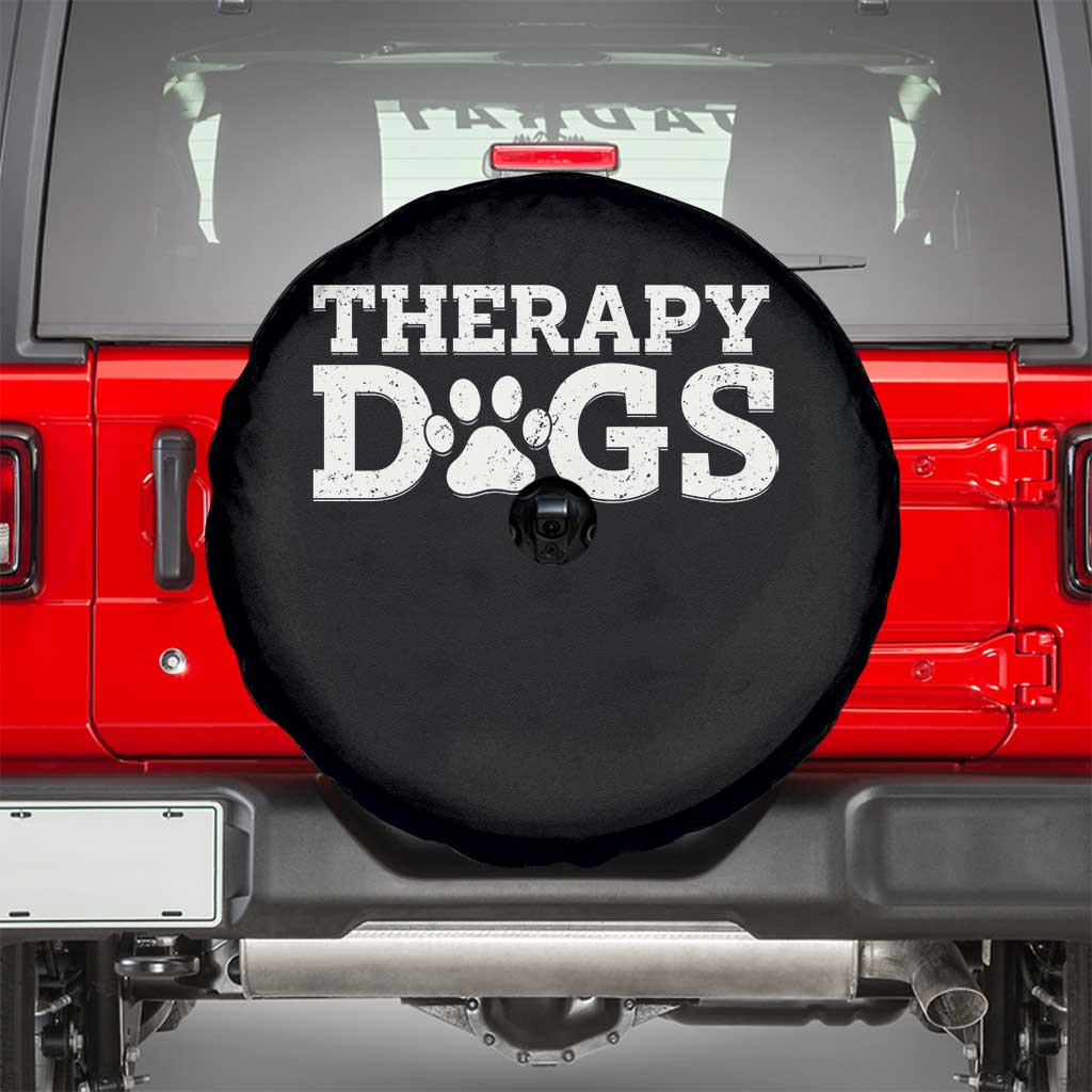 Therapy Dog Spare Tire Cover Classic Retro Varsity Vintage Pet Partners TS10 Black Print Your Wear