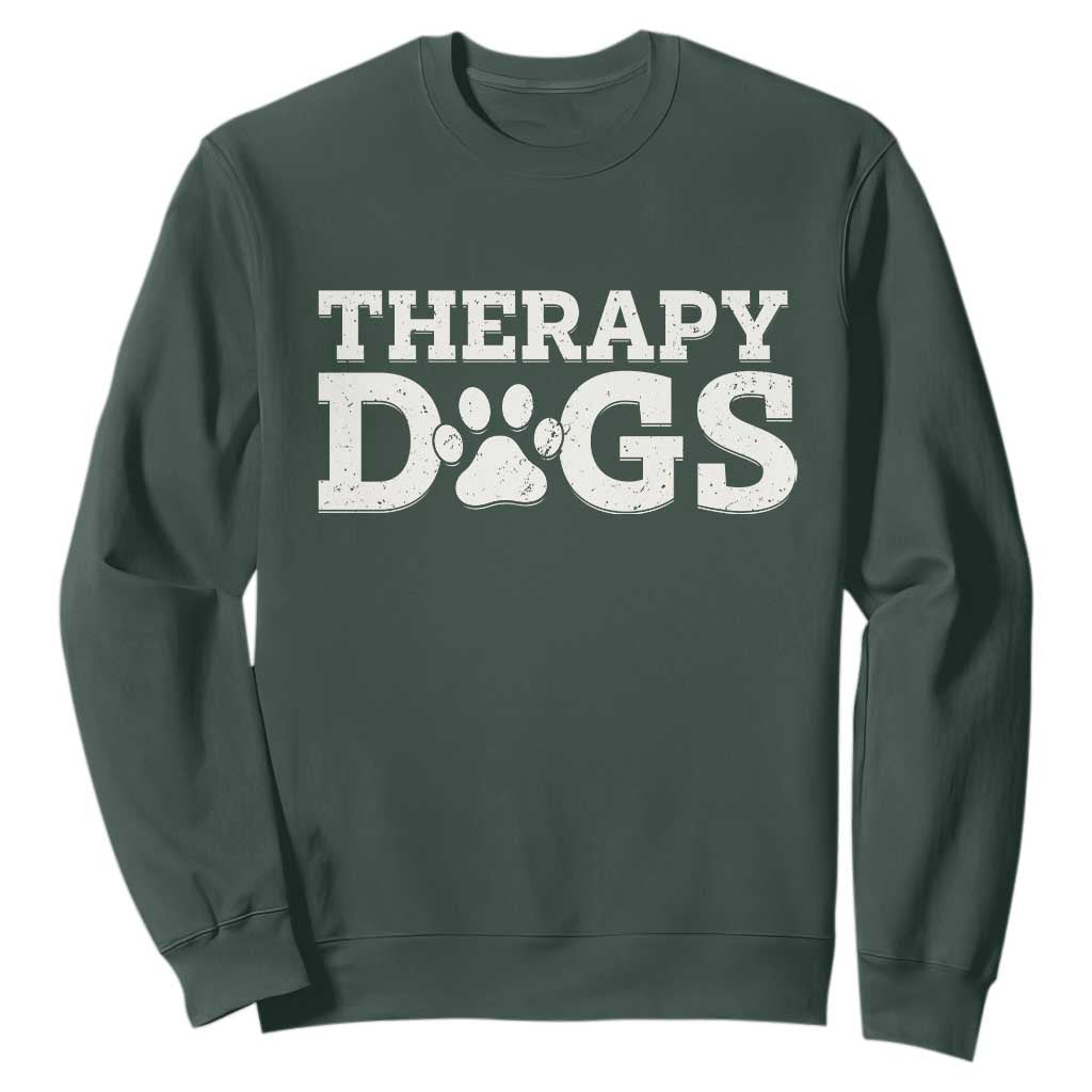 Therapy Dog Sweatshirt Classic Retro Varsity Vintage Pet Partners TS10 Dark Forest Green Print Your Wear