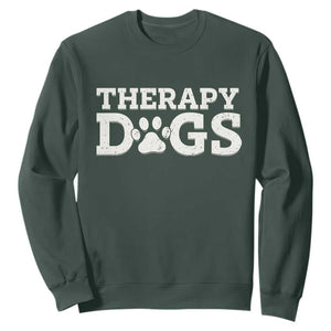Therapy Dog Sweatshirt Classic Retro Varsity Vintage Pet Partners TS10 Dark Forest Green Print Your Wear