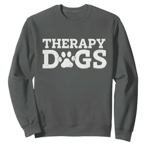 Therapy Dog Sweatshirt Classic Retro Varsity Vintage Pet Partners TS10 Dark Heather Print Your Wear