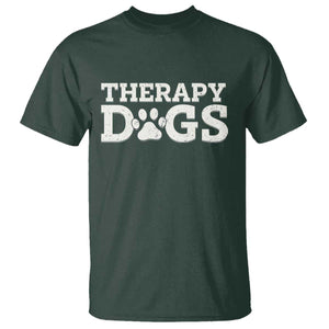Therapy Dog T Shirt Classic Retro Varsity Vintage Pet Partners TS10 Dark Forest Green Print Your Wear