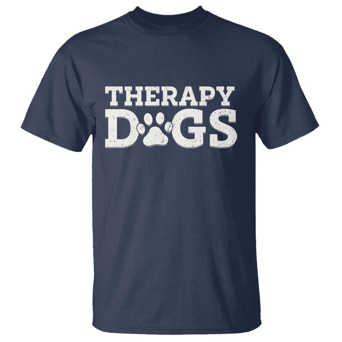 Therapy Dog T Shirt Classic Retro Varsity Vintage Pet Partners TS10 Navy Print Your Wear