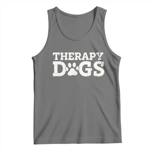 Therapy Dog Tank Top Classic Retro Varsity Vintage Pet Partners TS10 Black Heather Print Your Wear