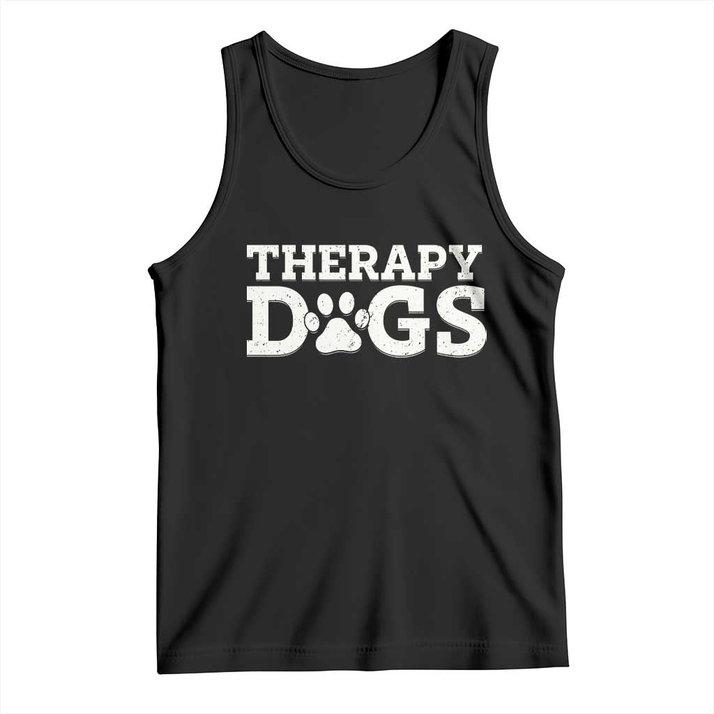 Therapy Dog Tank Top Classic Retro Varsity Vintage Pet Partners TS10 Black Print Your Wear