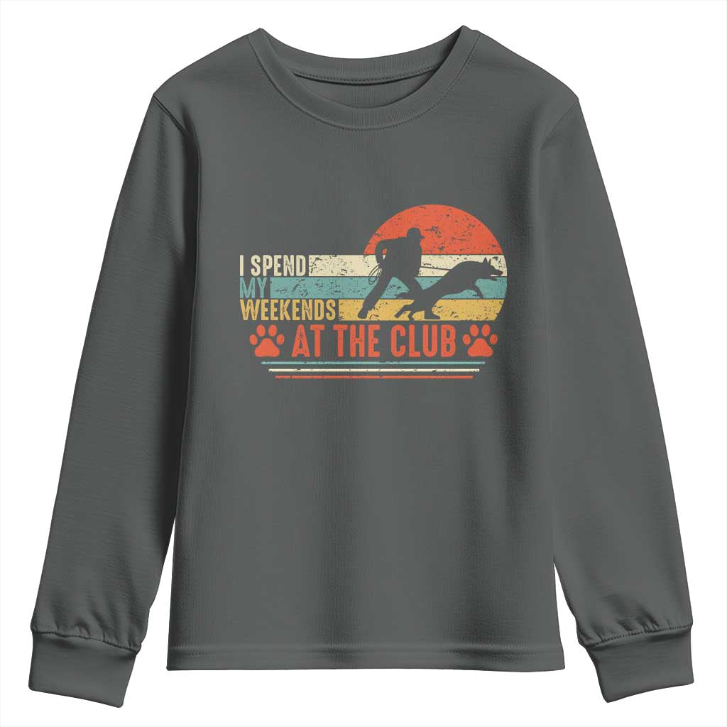 Funny IGP Bite Work Youth Sweatshirt Schutzhund Dog Training TS10 Dark Heather Print Your Wear
