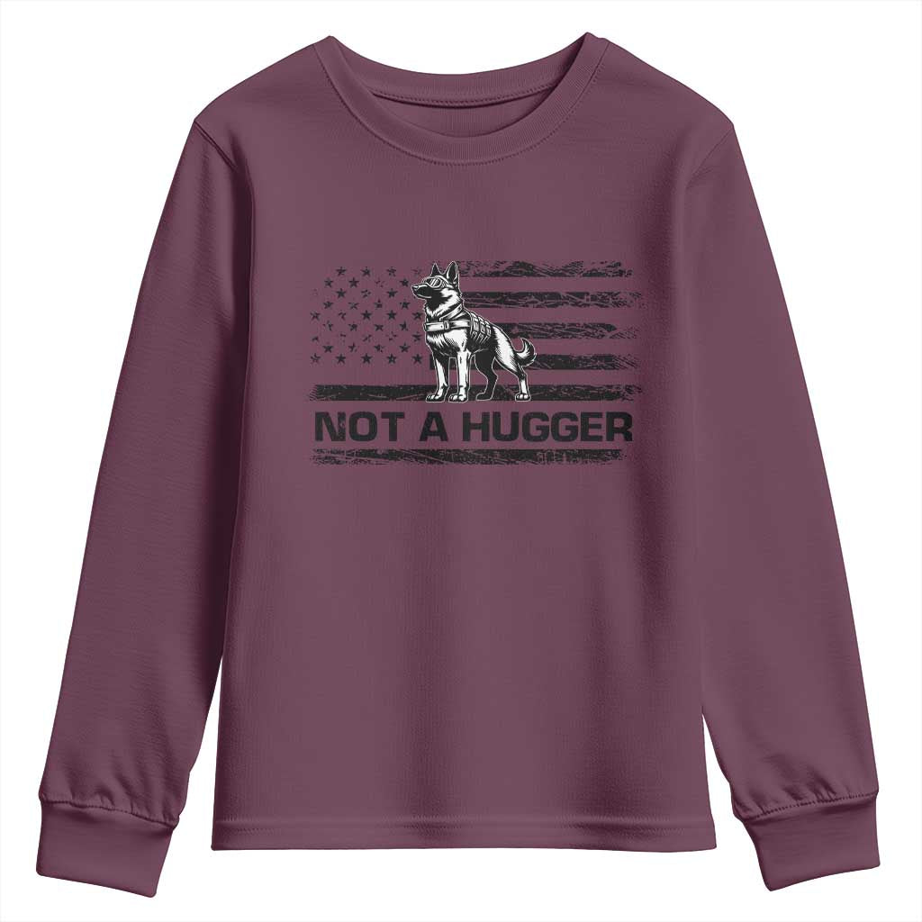 Belgian Malinois American Flag Youth Sweatshirt K9 Dog Lovers German Shepherd TS10 Maroon Print Your Wear