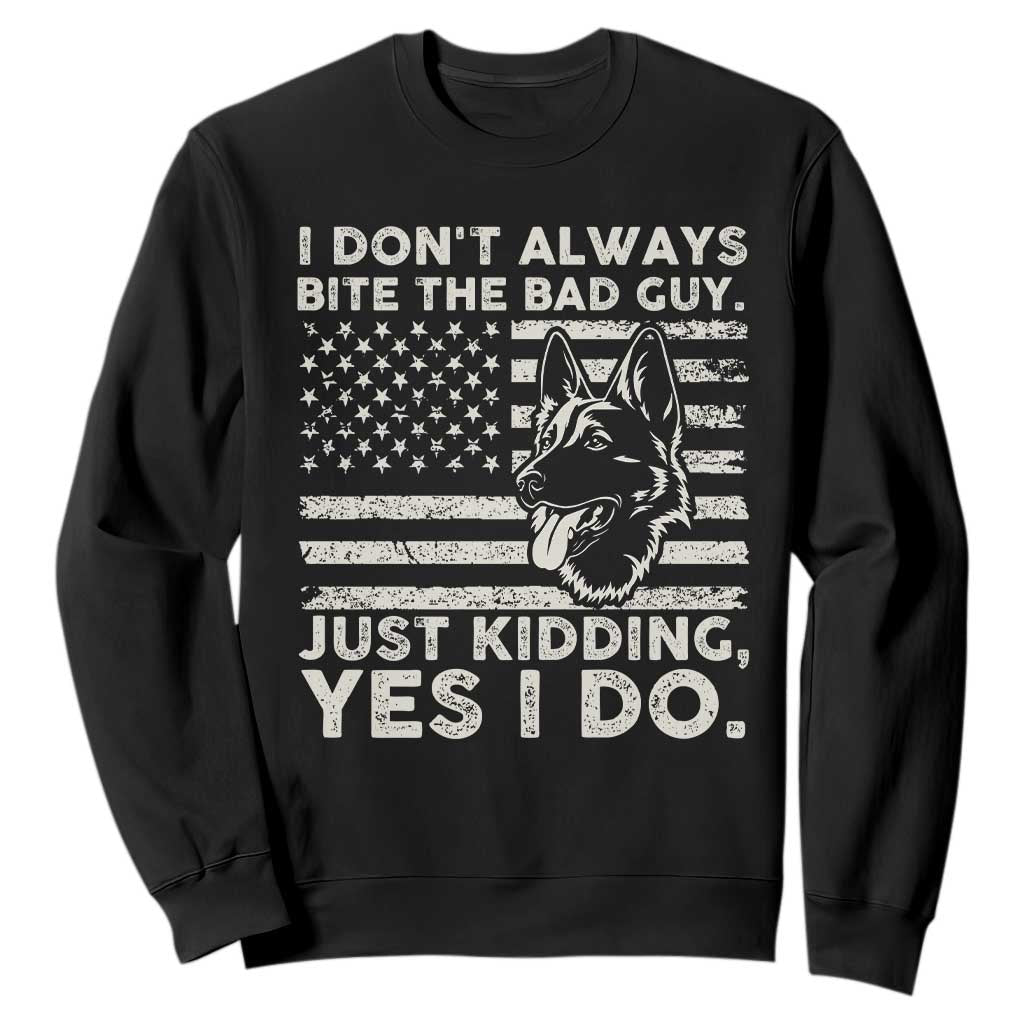 Funny K9 Sweatshirt Belgian Malinois American Flag Police Officer TS10 Black Print Your Wear