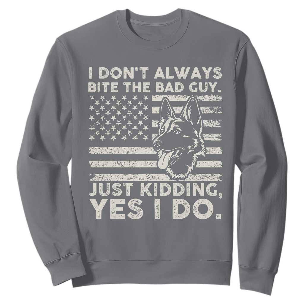 Funny K9 Sweatshirt Belgian Malinois American Flag Police Officer TS10 Charcoal Print Your Wear