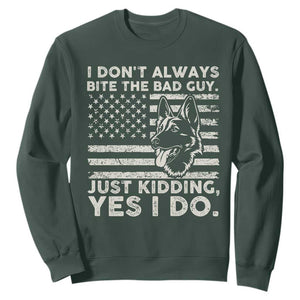 Funny K9 Sweatshirt Belgian Malinois American Flag Police Officer TS10 Dark Forest Green Print Your Wear