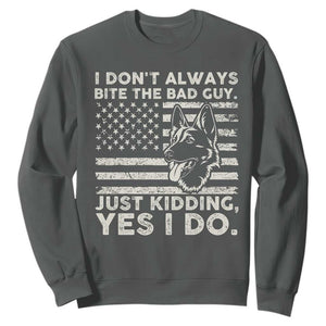 Funny K9 Sweatshirt Belgian Malinois American Flag Police Officer TS10 Dark Heather Print Your Wear